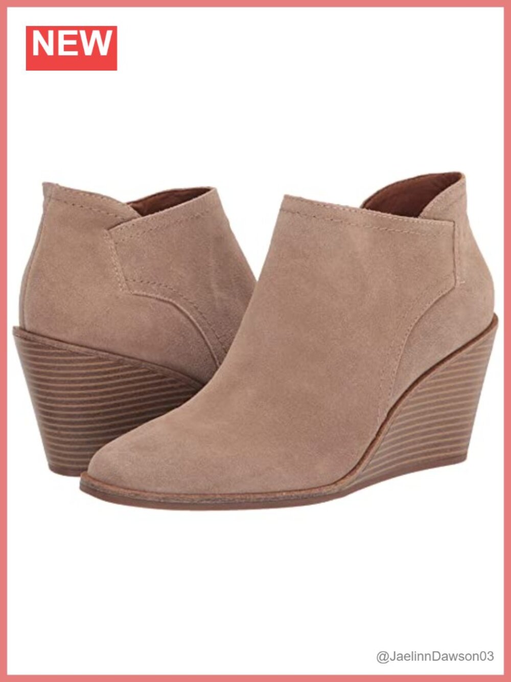 Suede Almond Toe Wedge Ankle Bootie with Zip Closure
